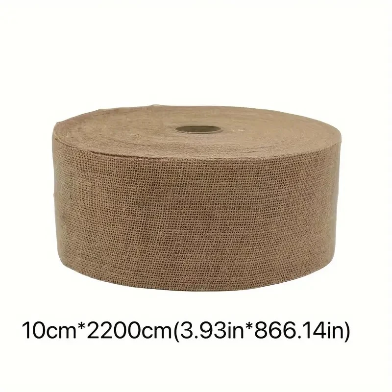 10cmx22m Burlap Jute Ribbon Roll